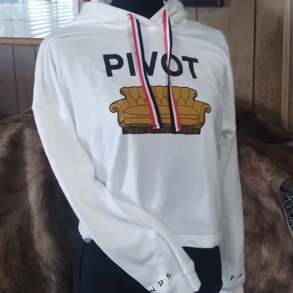 FRIENDS Store Cream Cropped Hoodie - Picture 4 of 5